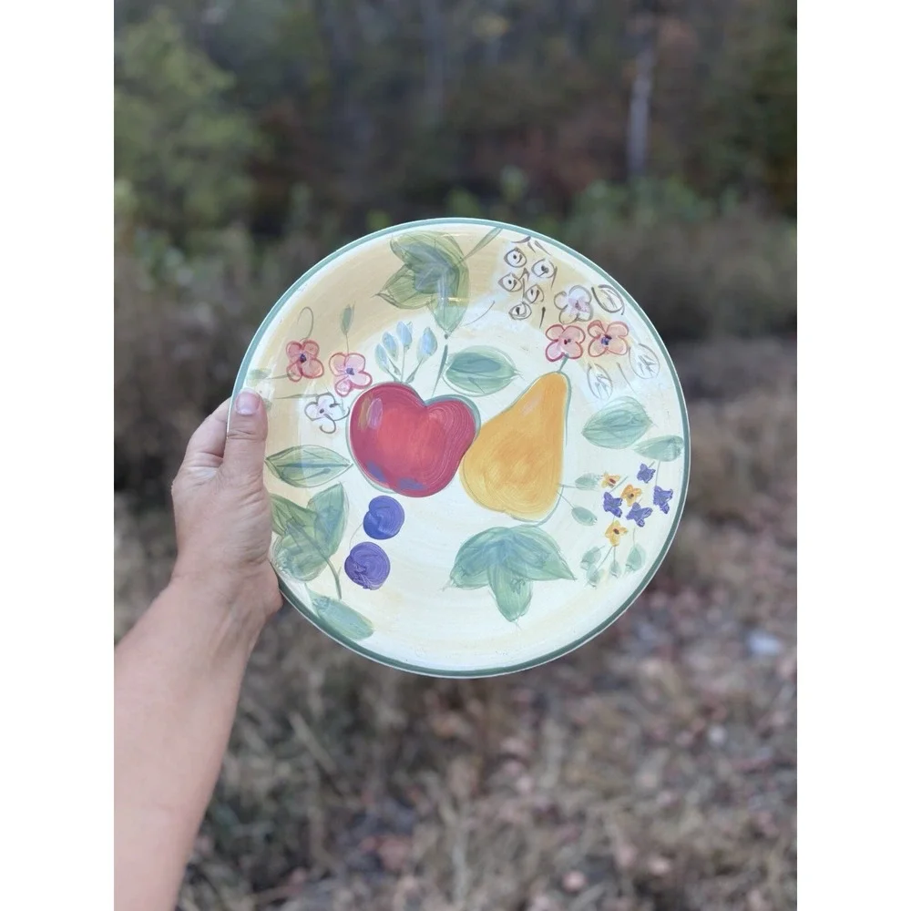 Gibson FRUIT GROVE Dinner‎ Plates hand painted cottage 11-1/4